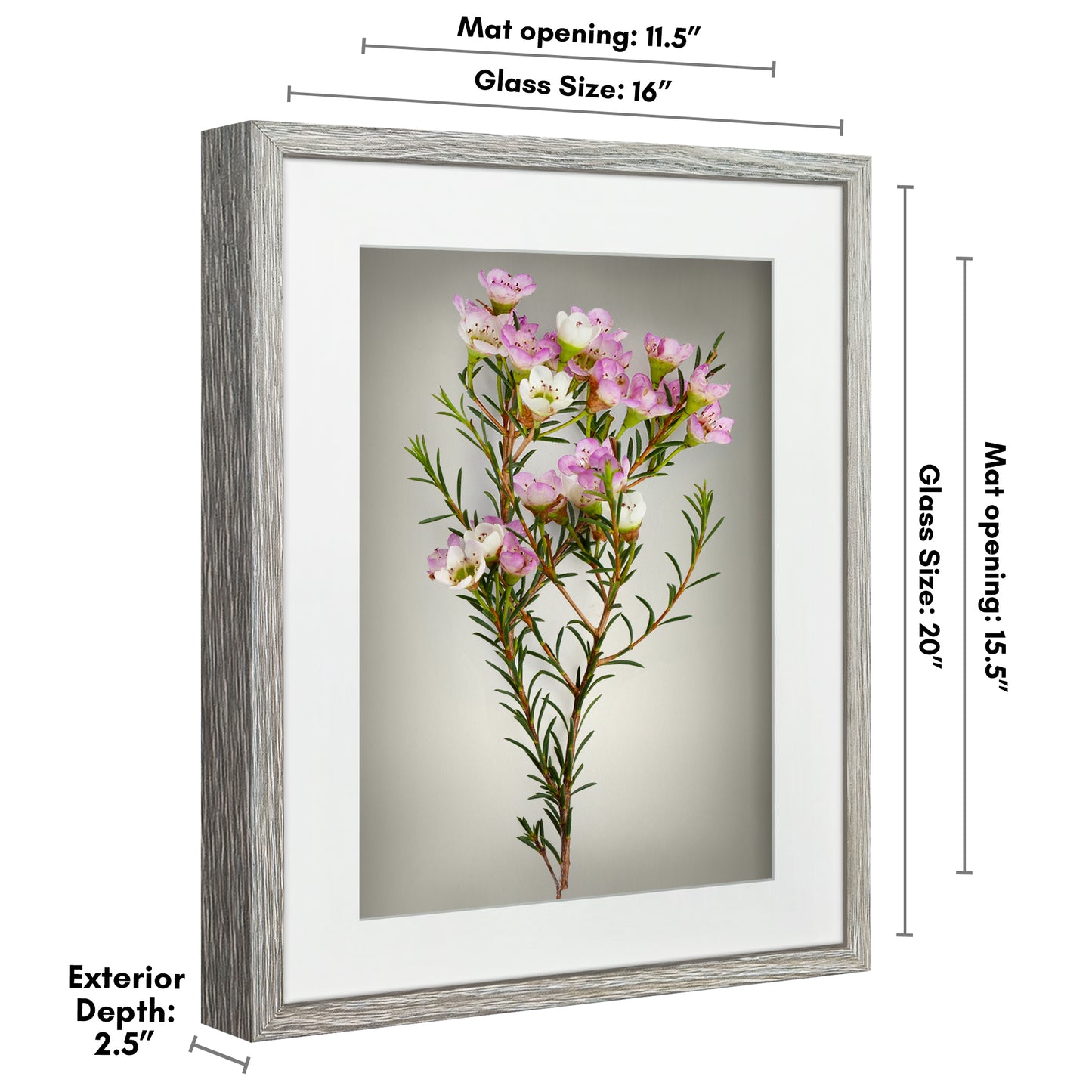 Shadow Box Frame with Mat and Soft Linen Back - Small Shadow Box Frame with Engineered Wood