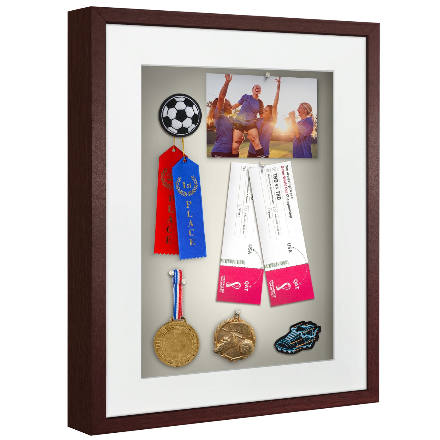 Shadow Box Frame with Mat and Soft Linen Back - Small Shadow Box Frame with Engineered Wood