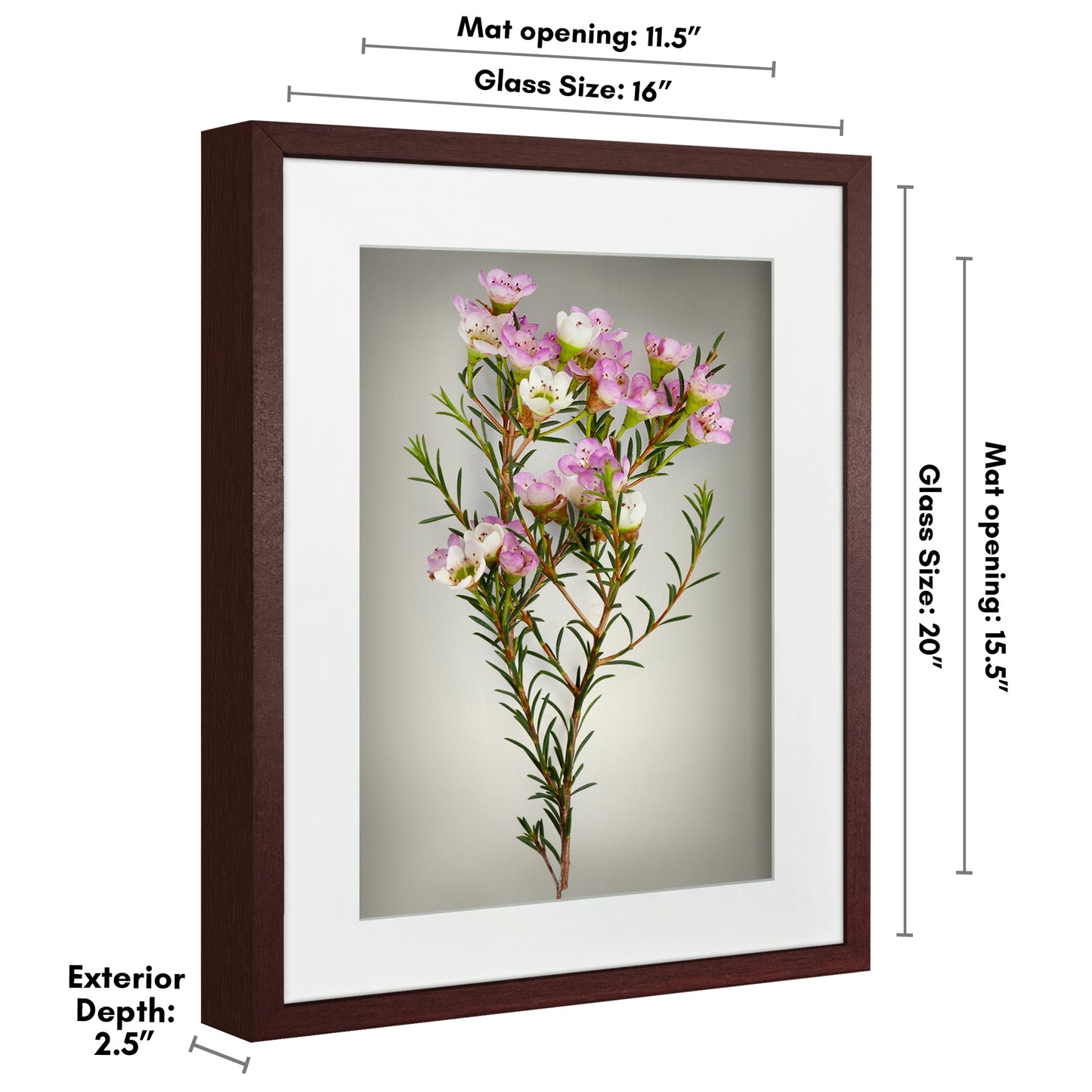 Shadow Box Frame with Mat and Soft Linen Back - Small Shadow Box Frame with Engineered Wood