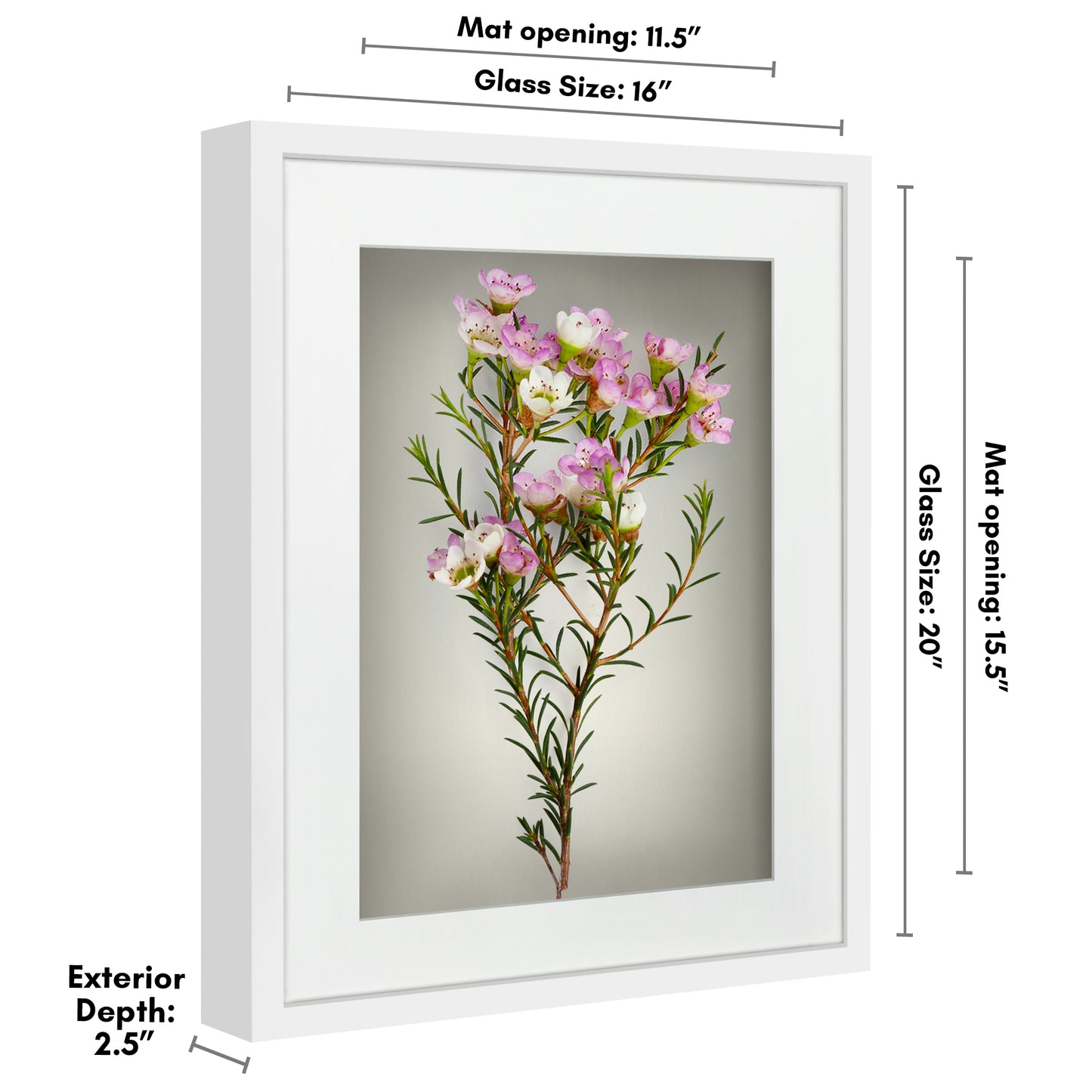 Shadow Box Frame with Mat and Soft Linen Back - Small Shadow Box Frame with Engineered Wood