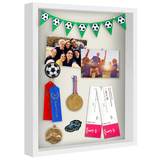 Shadow Box Frame Engineered Wood and Plexiglass Cover for Objects Pictures and Memorabilia