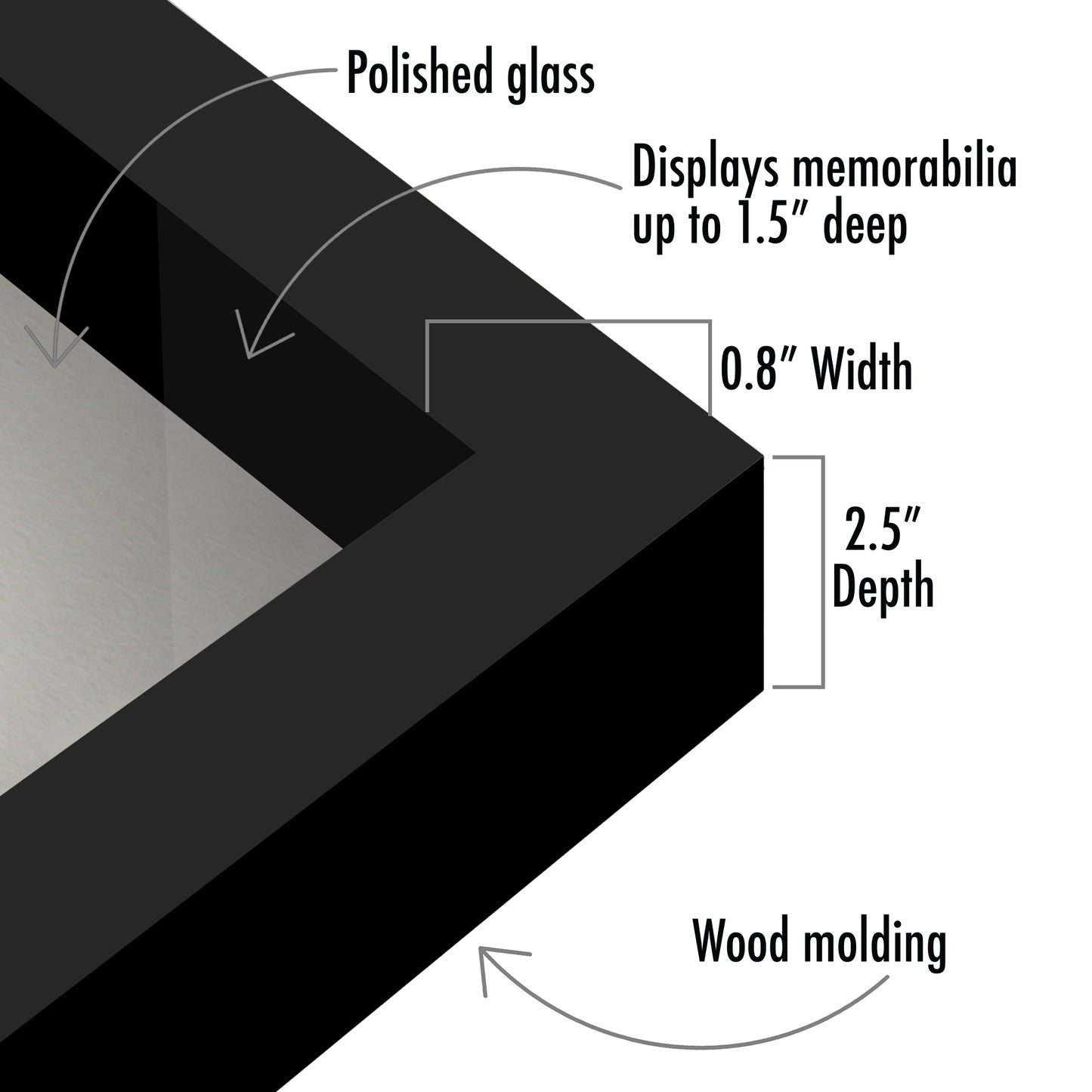 Shadow Box Frame Front Loading with Door - Display Case with Hanging Hardware for Wall and Tabletop