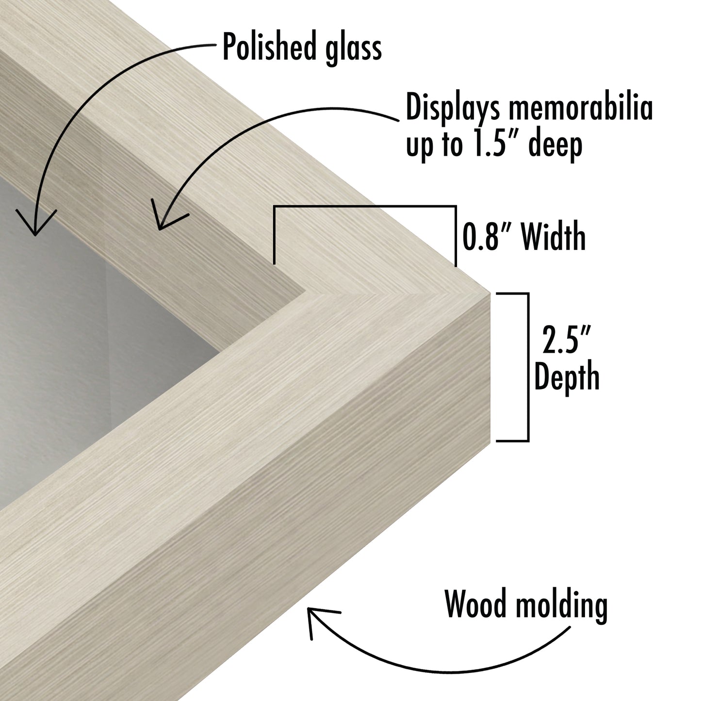 Shadow Box Frame with Soft Linen Back - Engineered Wood for Wall and Tabletop