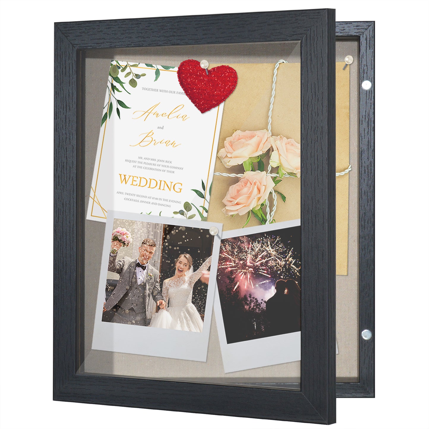 Shadow Box Frame Front Loading with Door - Display Case with Hanging Hardware for Wall and Tabletop