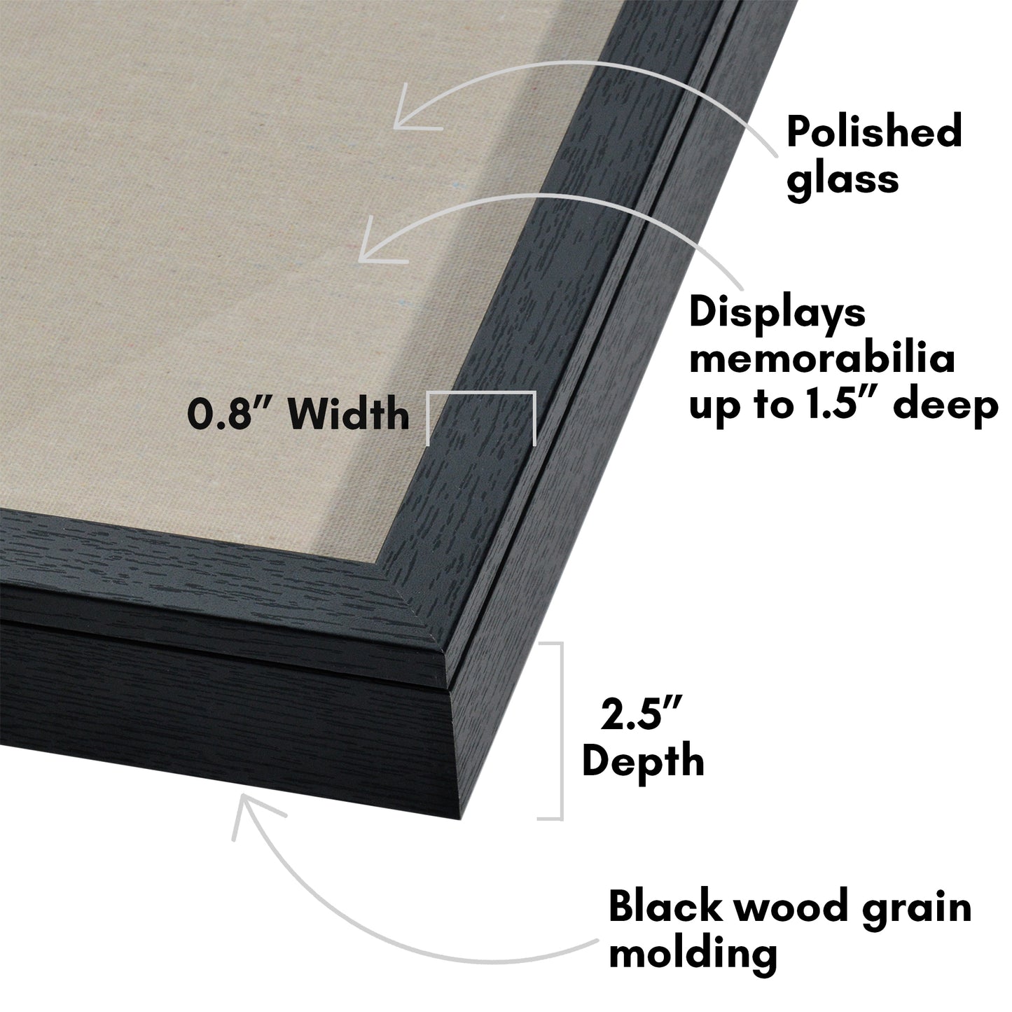 Shadow Box Frame Front Loading with Door - Display Case with Hanging Hardware for Wall and Tabletop