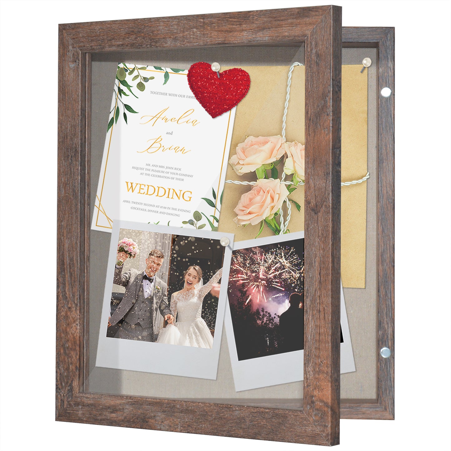 Shadow Box Frame Front Loading with Door - Display Case with Hanging Hardware for Wall and Tabletop