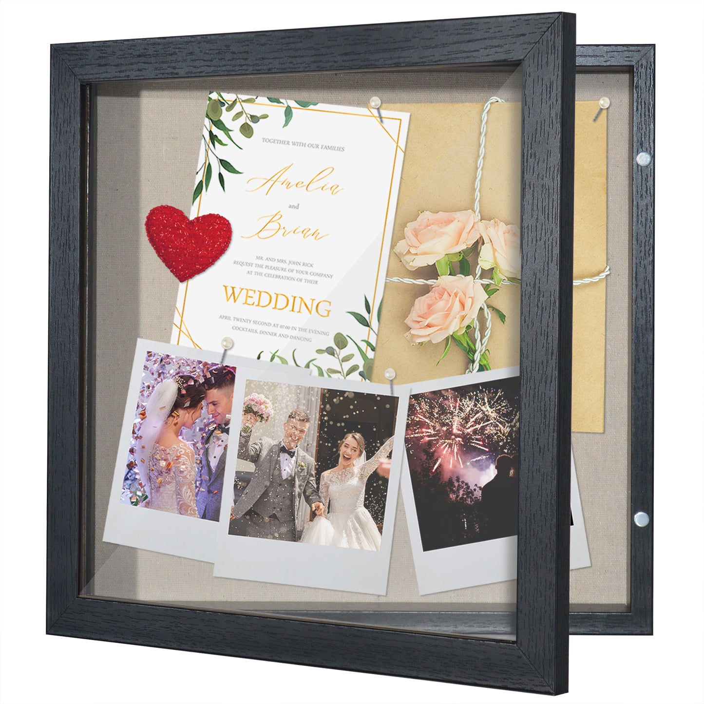 Shadow Box Frame Front Loading with Door - Display Case with Hanging Hardware for Wall and Tabletop