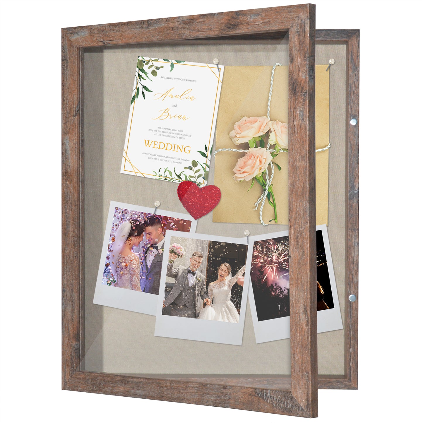 Shadow Box Frame Front Loading with Door - Display Case with Hanging Hardware for Wall and Tabletop