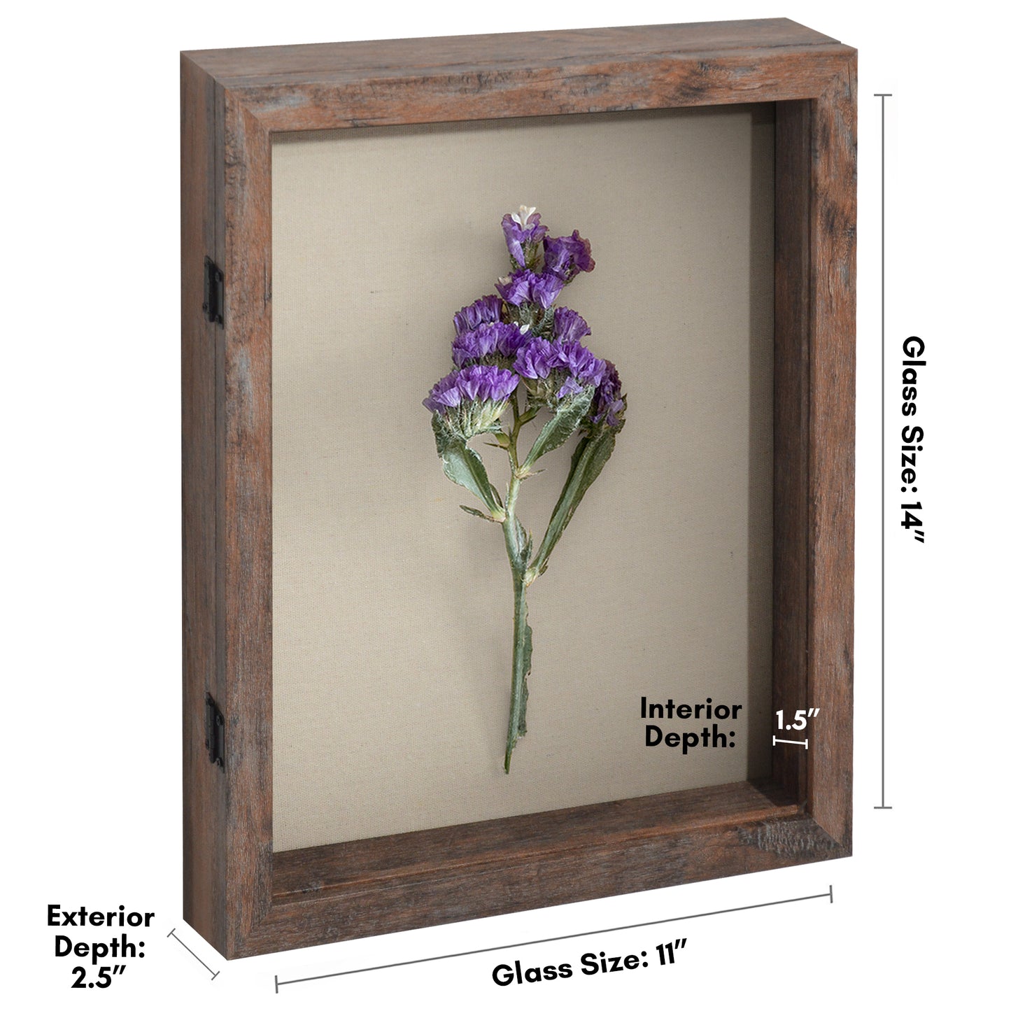 Shadow Box Frame Front Loading with Door - Display Case with Hanging Hardware for Wall and Tabletop