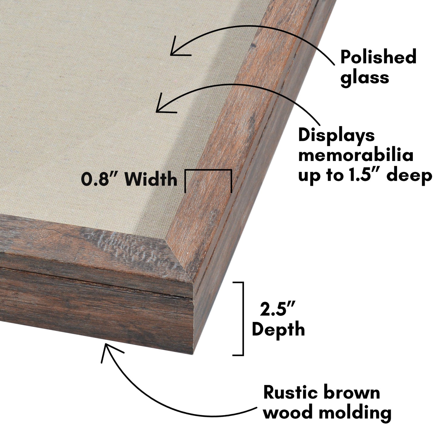 Shadow Box Frame Front Loading with Door - Display Case with Hanging Hardware for Wall and Tabletop