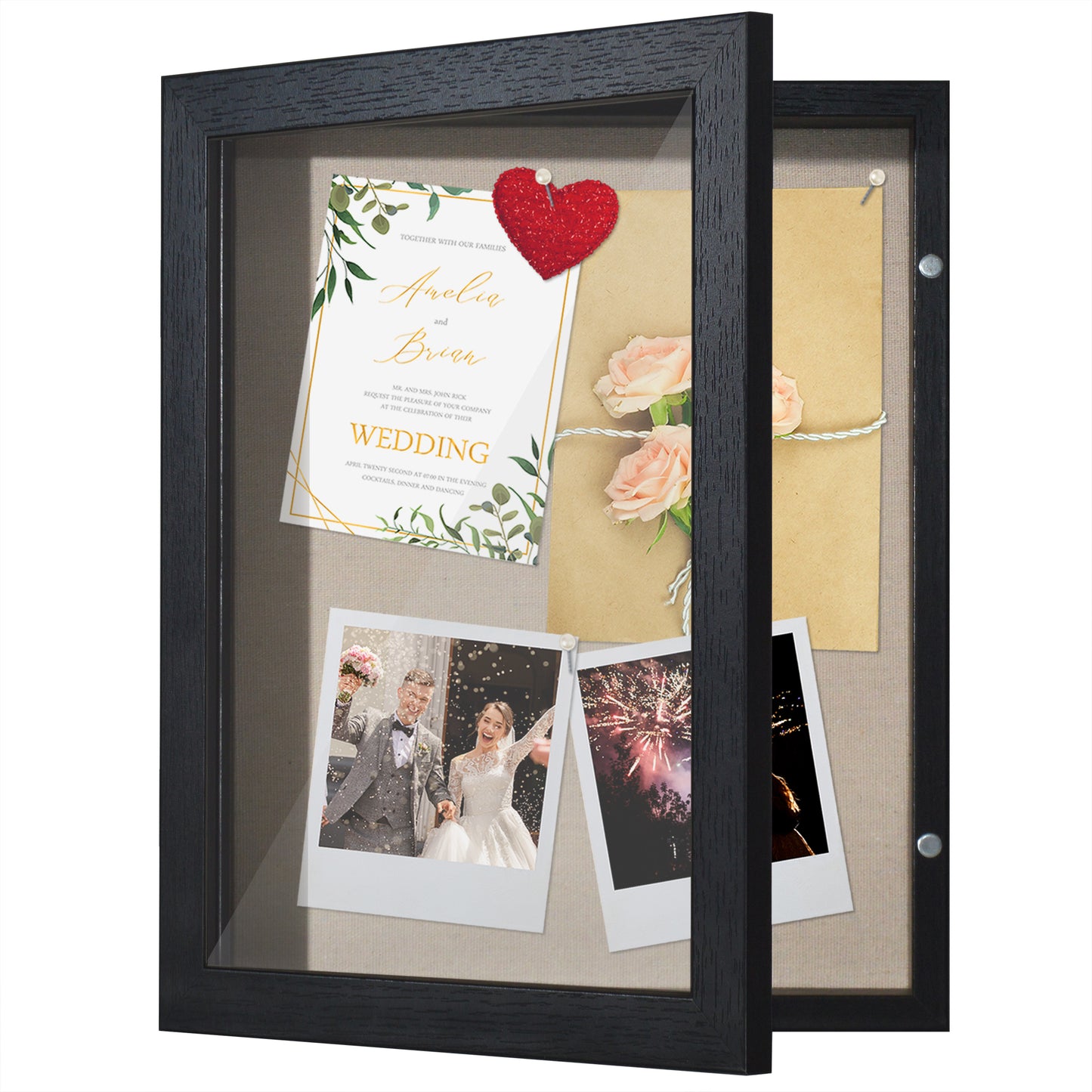 Shadow Box Frame Front Loading with Door - Display Case with Hanging Hardware for Wall and Tabletop