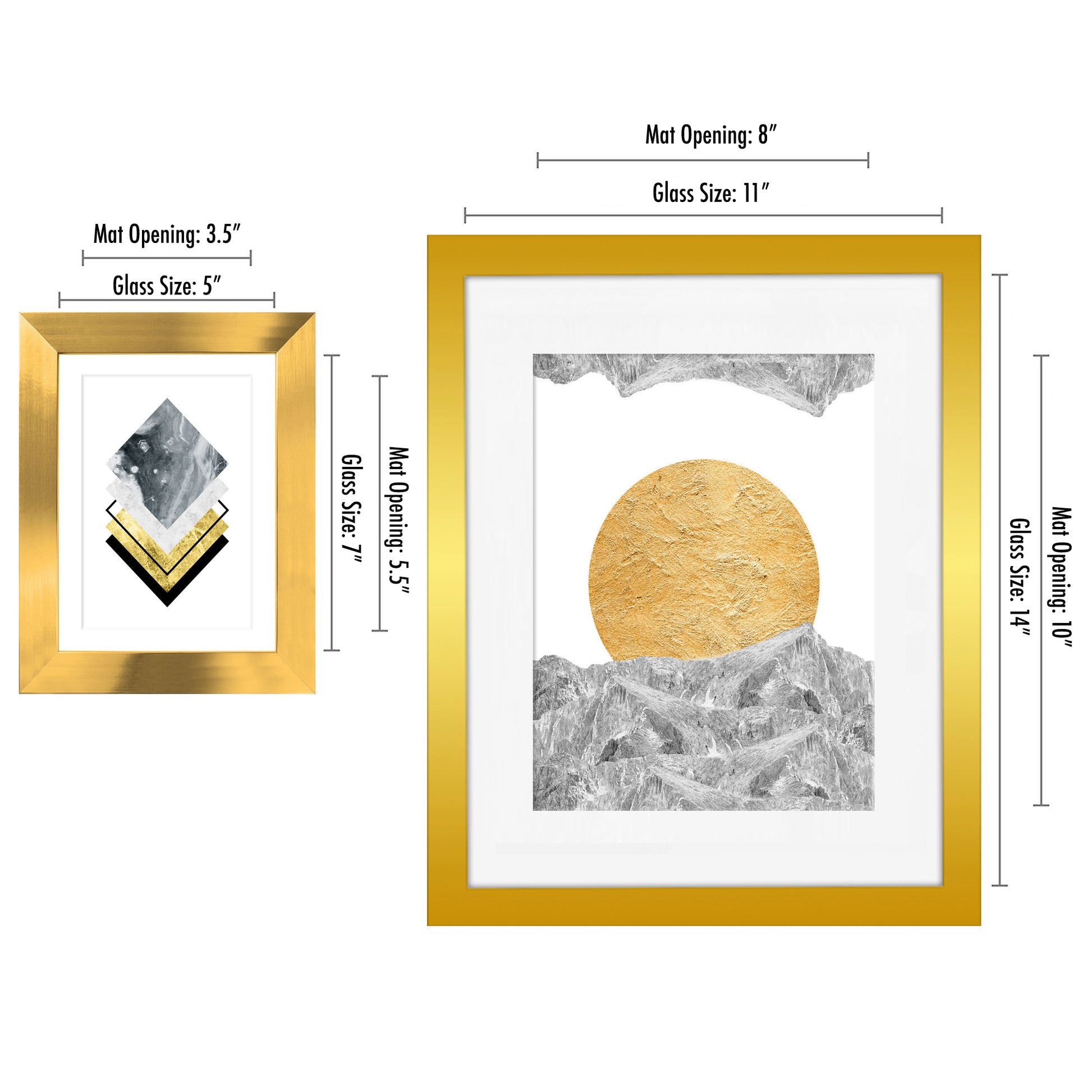 Mid-Century-Modern-Gold-Abstract--7-Piece-Mix-&-Match-Framed-Wall-Art-Set