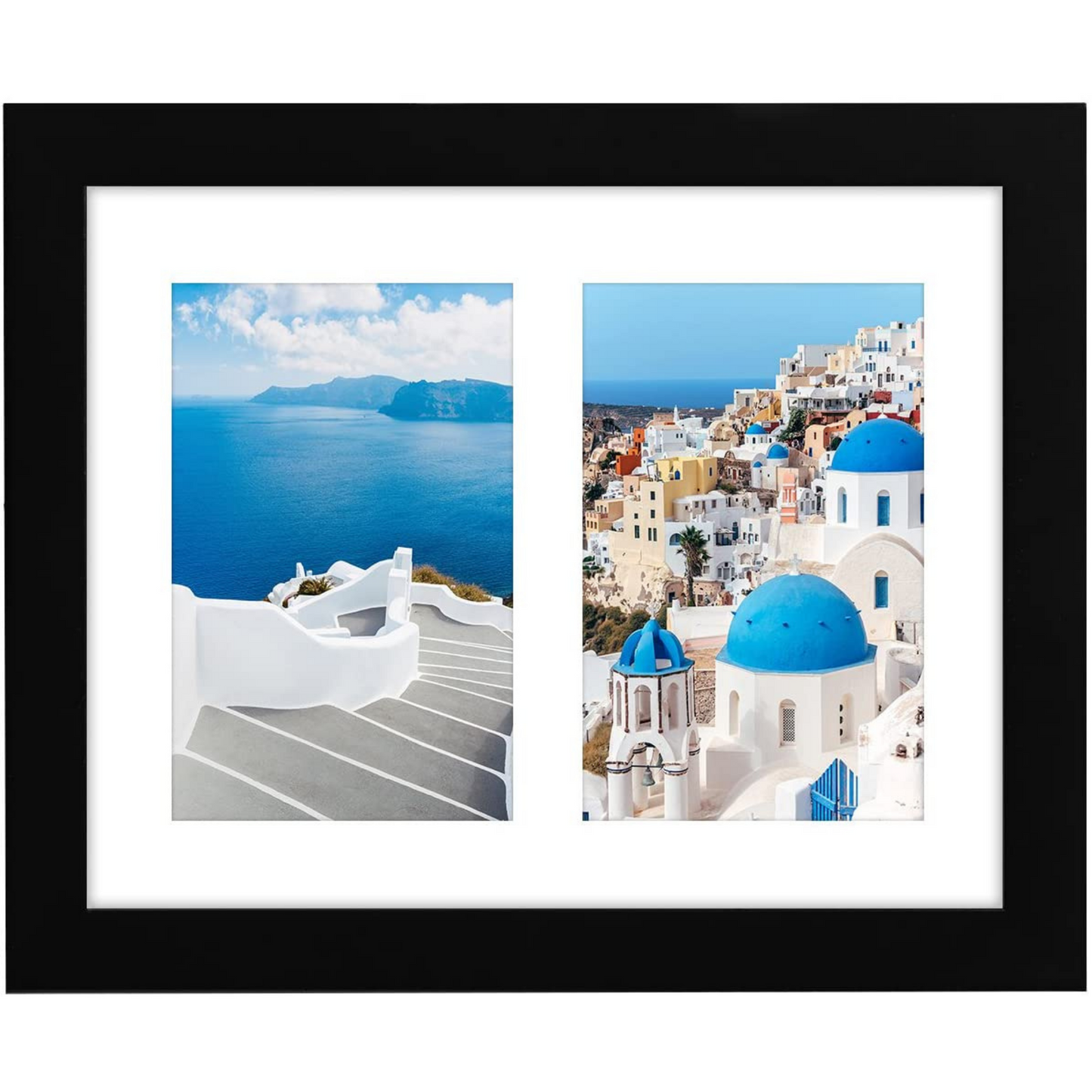 Collage Picture Frame in Black with Two Displays MDF and Shatter Resistant Glass - 8" x 10" - Americanflat