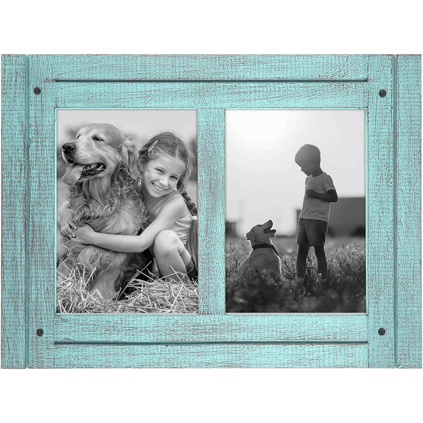 Rustic Picture Frame with Textured Wood | Choose Size and Color