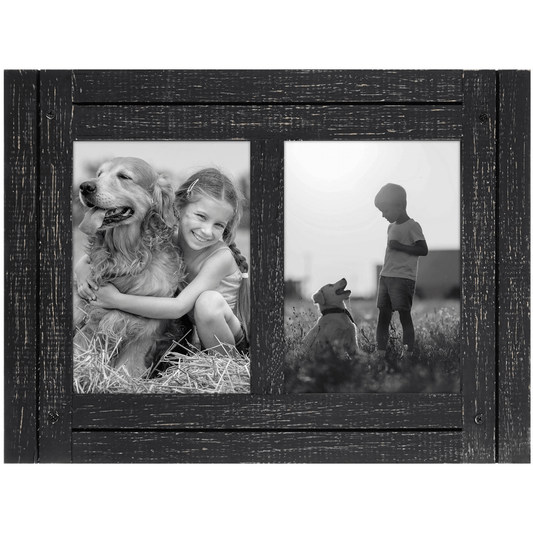 Rustic Picture Frame with Textured Wood | Choose Size and Color