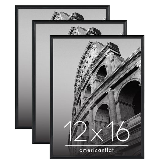 3 Pack - Black Poster Frame with Slimline Molding | Choose Size