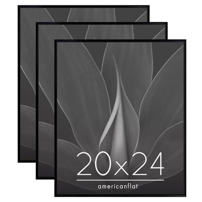 3 Pack - Black Poster Frame with Slimline Molding | Choose Size