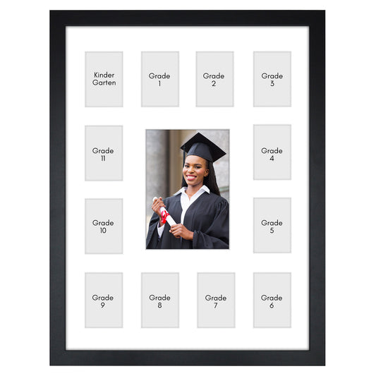 15x20 in Black - Shatter-Resistant Glass Cover For Vertical or Horizontal Formats - Picture Frame
