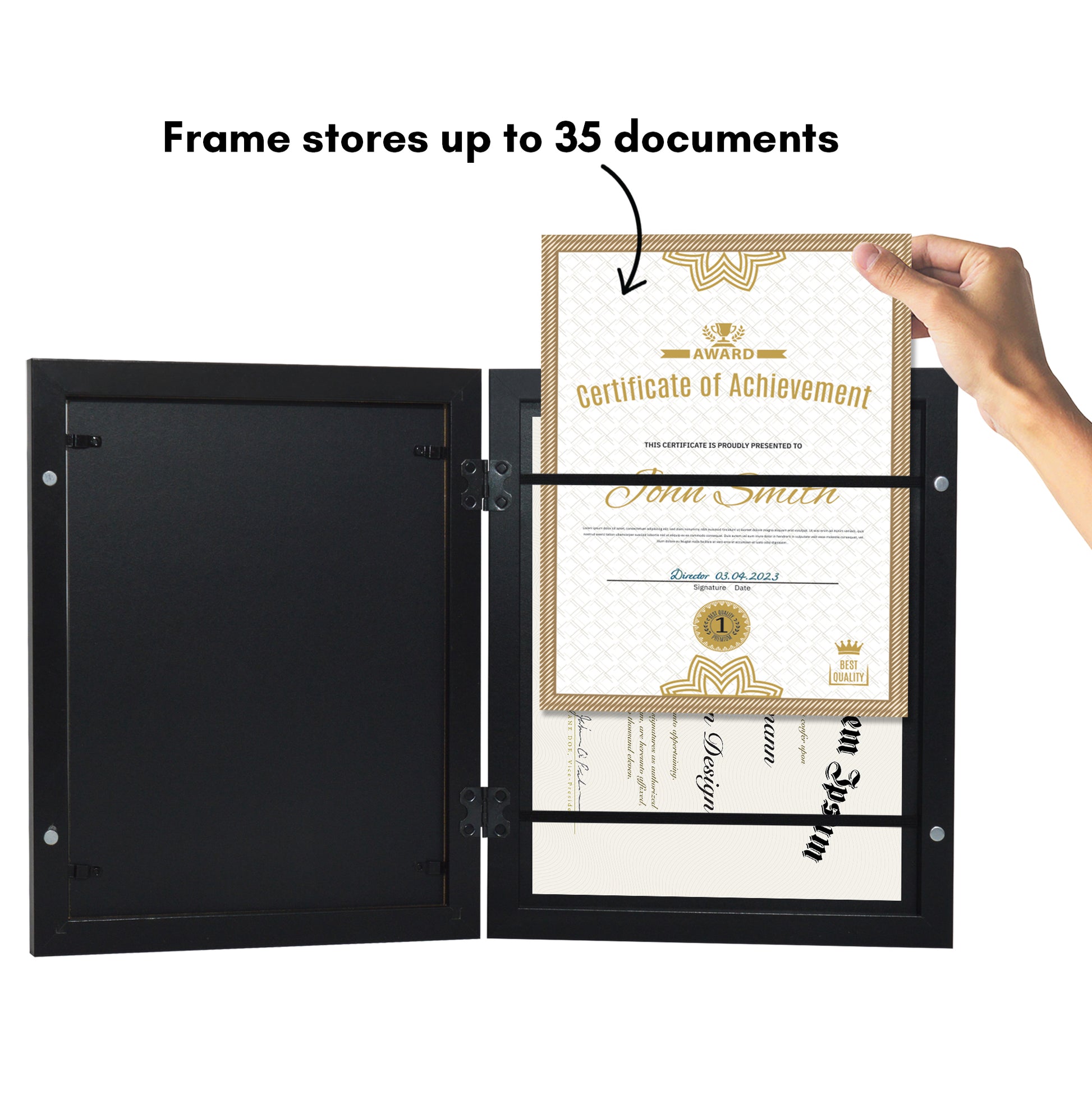 Full Color Black Certificate Holder (Holds 8.5 x 11) - Graduation Ink