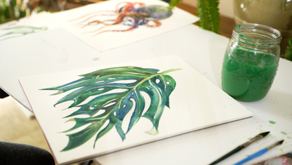 Hand Painted Watercolor Monstera Leaf - Limited Edition Fine Art - Americanflat