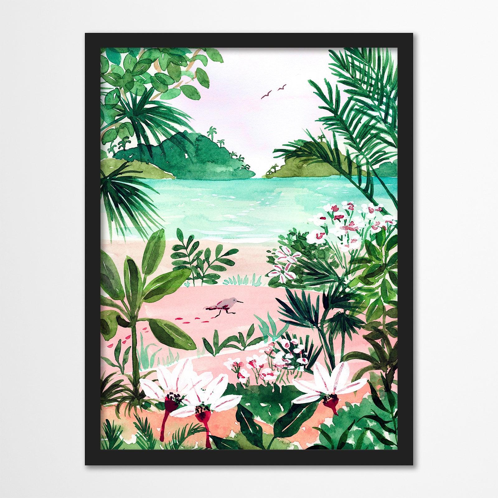 Seaside Meadow By Sabina Fenn - Black Framed Print - Wall Art - Americanflat