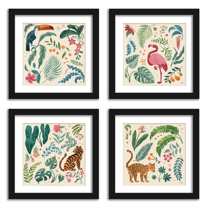  Tropical Rainforest Bathroom Wall Art - Set of 2 Framed Prints by Wild Apple