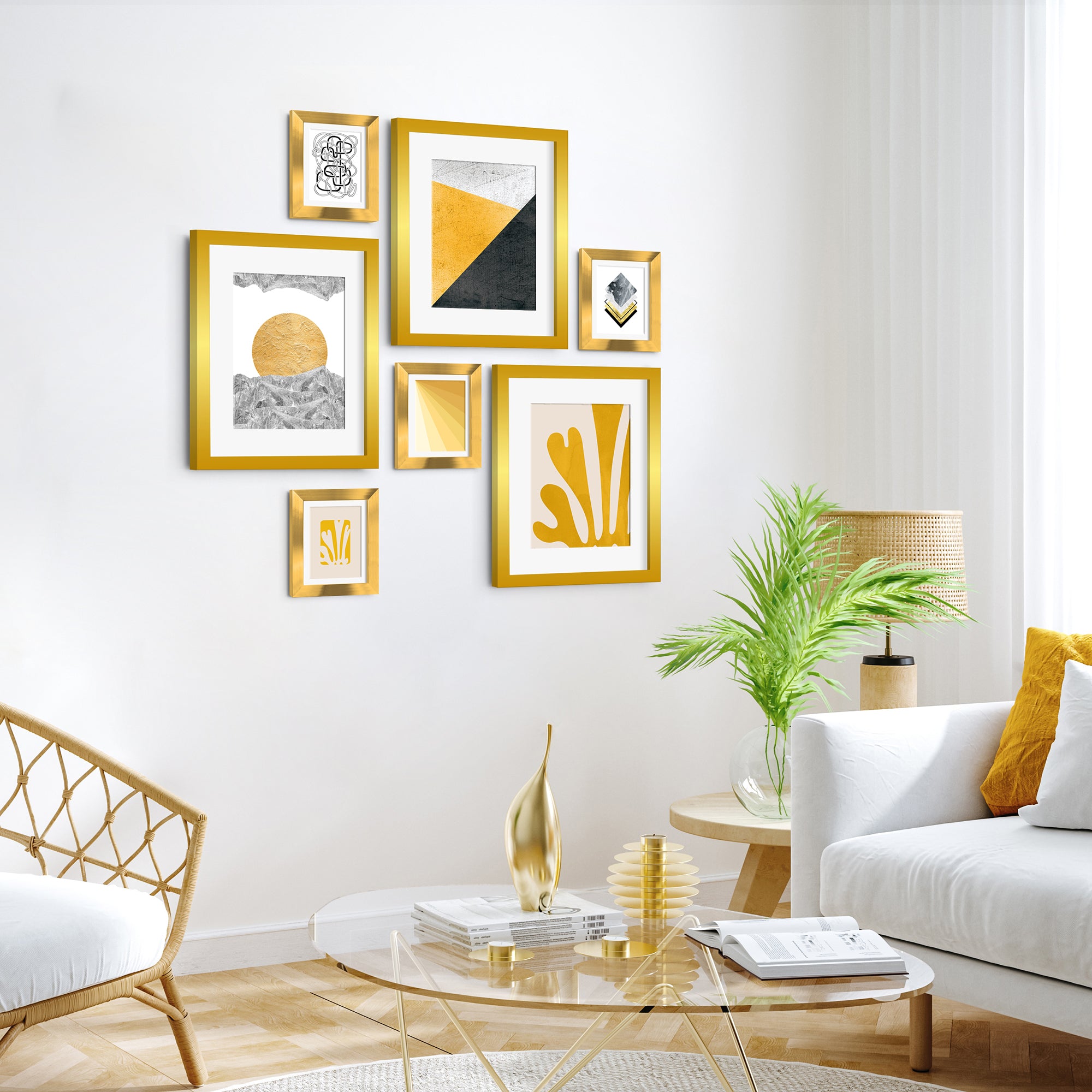 Gold framed hot sale wall art