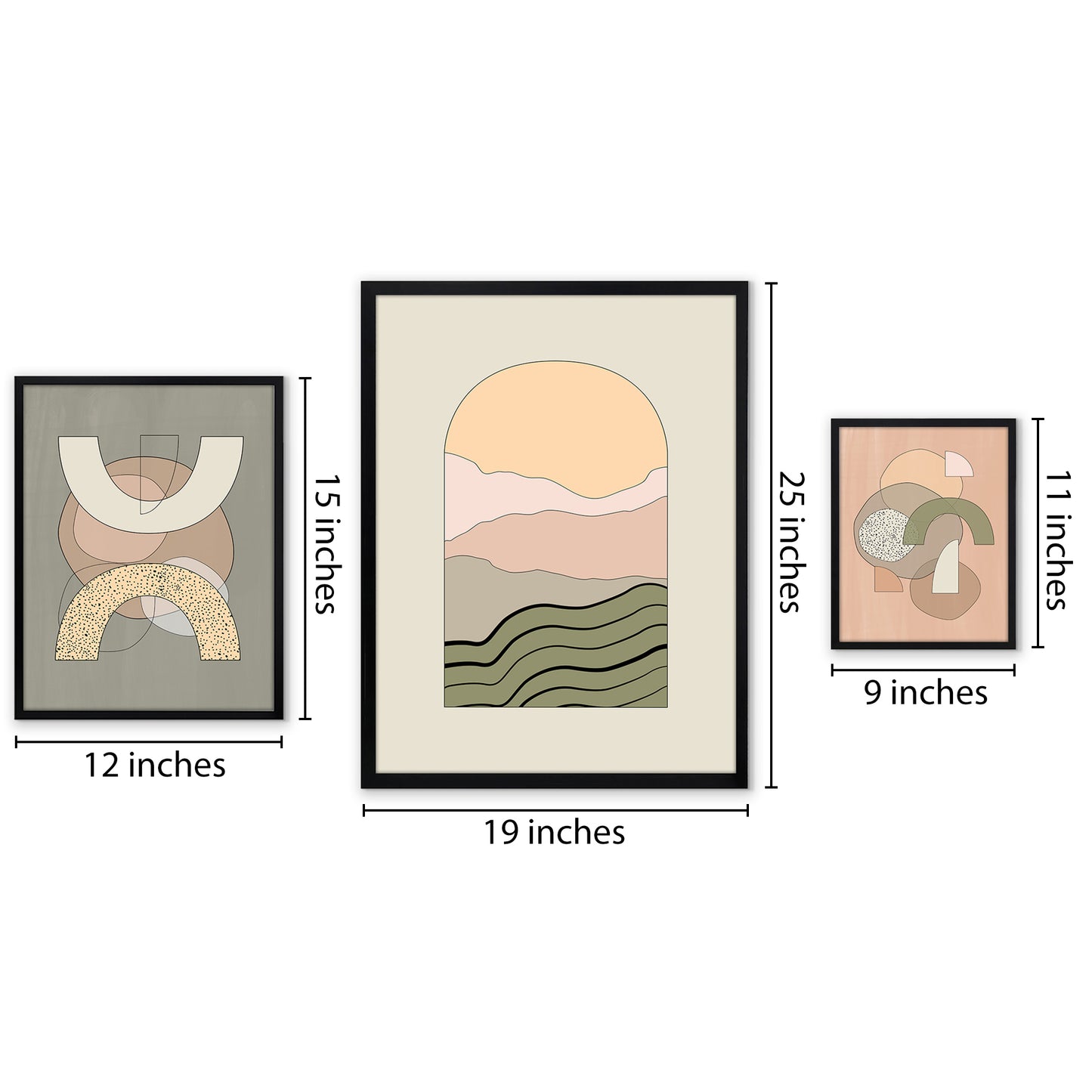 Mid Century Neutral Abstract Landscape by The Print Republic x Americanflat - 2 Piece Set Print Wall Art Set