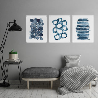 (Set of 3) Triptych Wall Art Watercolor Shapes by Lisa Nohren - Poster Print