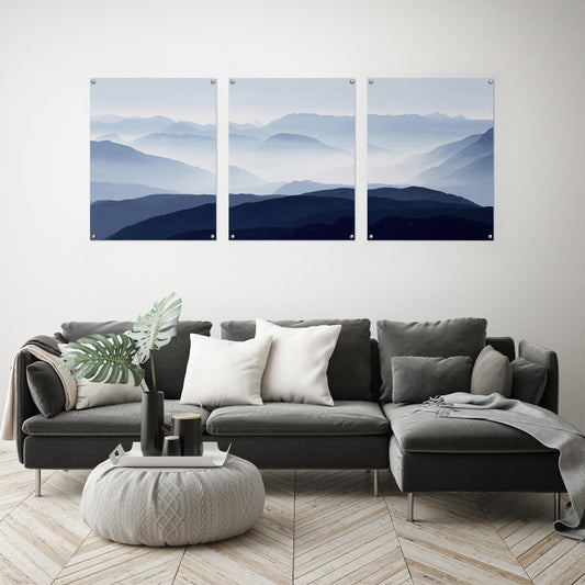 (Set of 3) Triptych Wall Art Panoramic Mountains by Tanya Shumkina - Poster Print
