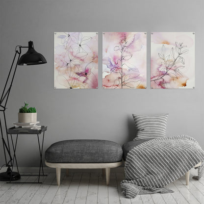 (Set of 3) Triptych Wall Art Watercolor Plant Sketches by Hope Bainbridge - Poster Print