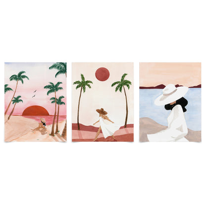 (Set of 3) Triptych Wall Art Sunset Terracotta Travels by Sabina Fenn - Poster Print