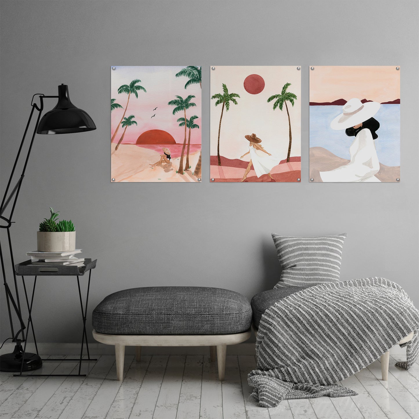 (Set of 3) Triptych Wall Art Sunset Terracotta Travels by Sabina Fenn - Poster Print