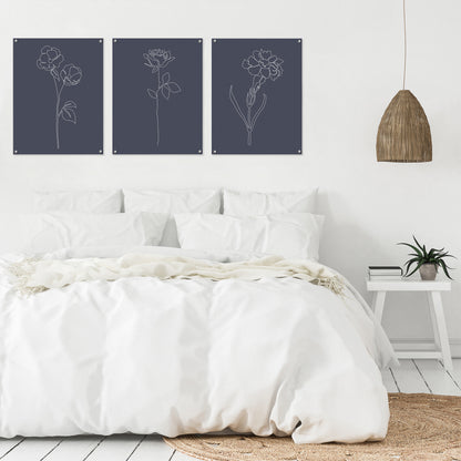 (Set of 3) Triptych Wall Art Black Botanicals by Explicit Design - Poster Print