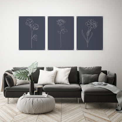 (Set of 3) Triptych Wall Art Black Botanicals by Explicit Design - Poster Print