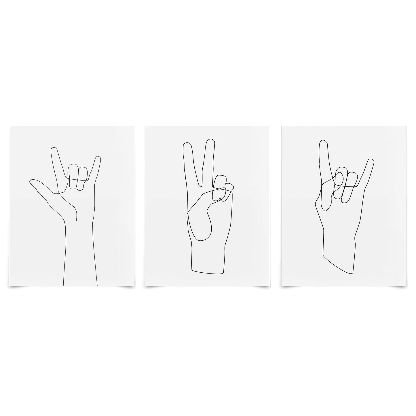 (Set of 3) Triptych Wall Art Hand Line Drawings by Explicit Design - Poster Print