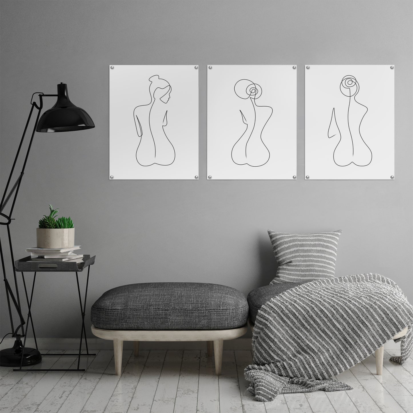 (Set of 3) Triptych Wall Art Abstract Female Shapes by Explicit Design - Poster Print