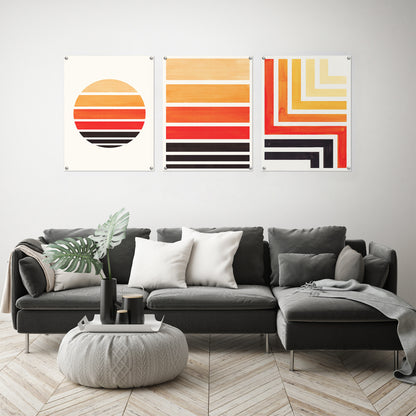 (Set of 3) Triptych Wall Art Sunset Strokes by Ejaaz Haniff - Poster Print