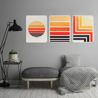 (Set of 3) Triptych Wall Art Sunset Strokes by Ejaaz Haniff - Poster Print
