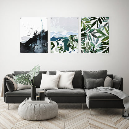 (Set of 3) Triptych Wall Art Natural Abstracts by Louise Robinson - Poster Print