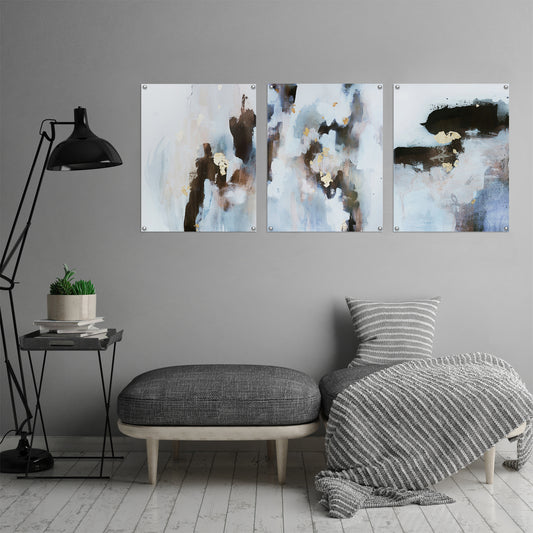 (Set of 3) Triptych Wall Art Abstract Dreams In Blue by Christine Olmstead - Poster Print