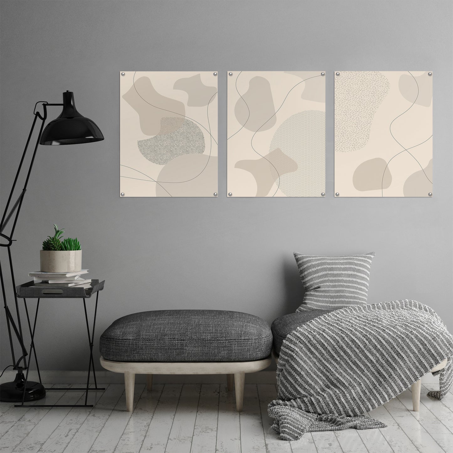 (Set of 3) Triptych Wall Art Abstract Neutrals by Melanie Viola - Poster Print