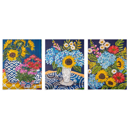 (Set of 3) Triptych Wall Art Colorful Sunflowers by Mandy Buchanan - Poster Print