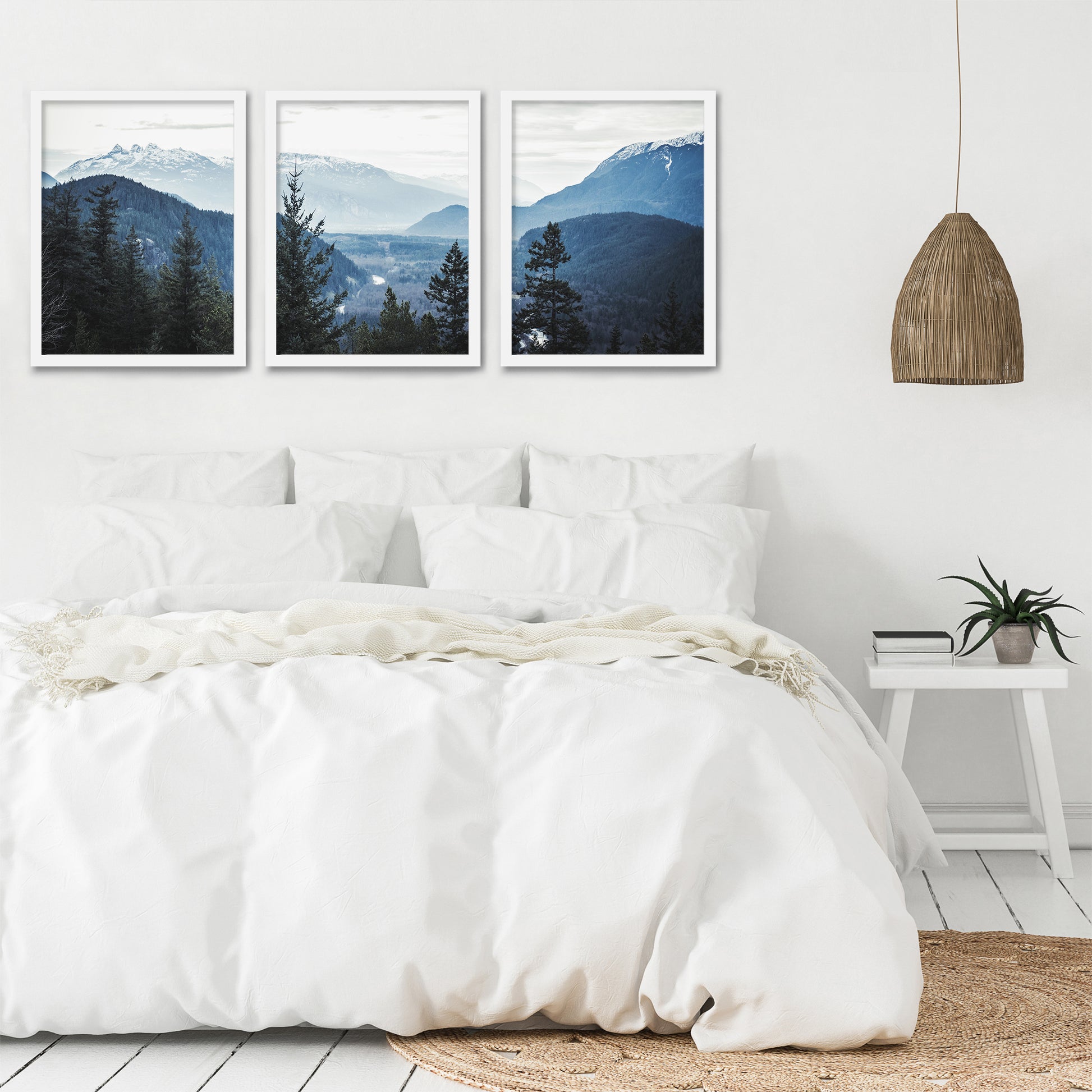 Morning Mountain Views by Tanya Shumkina - 3 Piece Framed Triptych Wall Art Set - Americanflat