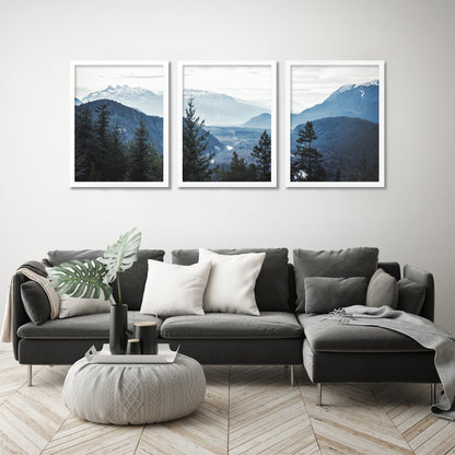 Morning Mountain Views by Tanya Shumkina - 3 Piece Framed Triptych Wall Art Set - Americanflat