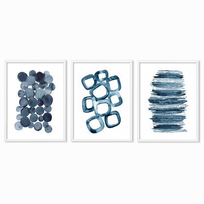Watercolor Shapes by Lisa Nohren - 3 Piece Framed Triptych Wall Art Set - Americanflat