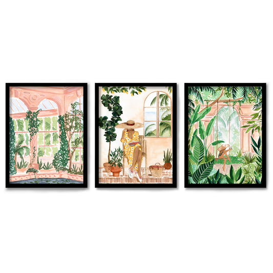 Neutral Boho Travels by Sabina Fenn 3 Piece Framed Triptych 