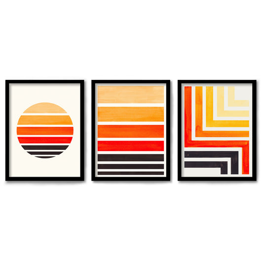 Sunset Strokes by Ejaaz Haniff 3 Piece Framed Triptych 