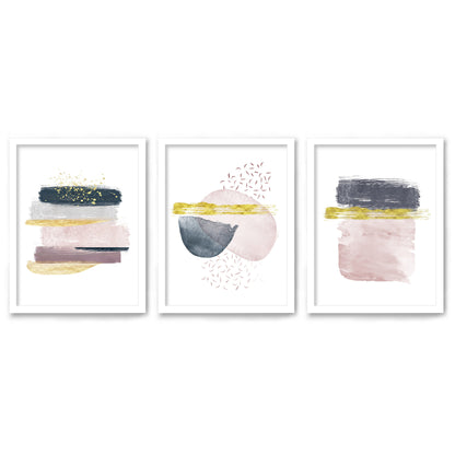 Boho Blush and Gold by Tanya Shumkina - 3 Piece Framed Triptych Wall Art Set - Americanflat