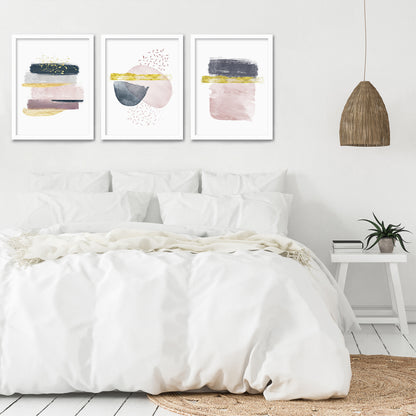 Boho Blush and Gold by Tanya Shumkina - 3 Piece Framed Triptych Wall Art Set - Americanflat